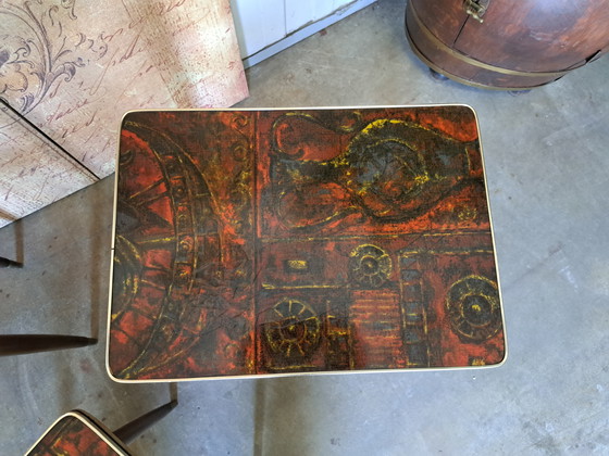 Image 1 of 3-Delige Bijzettafeltjes, Plantentafeltjes 64/47/37x34cm en 46cm Hoog