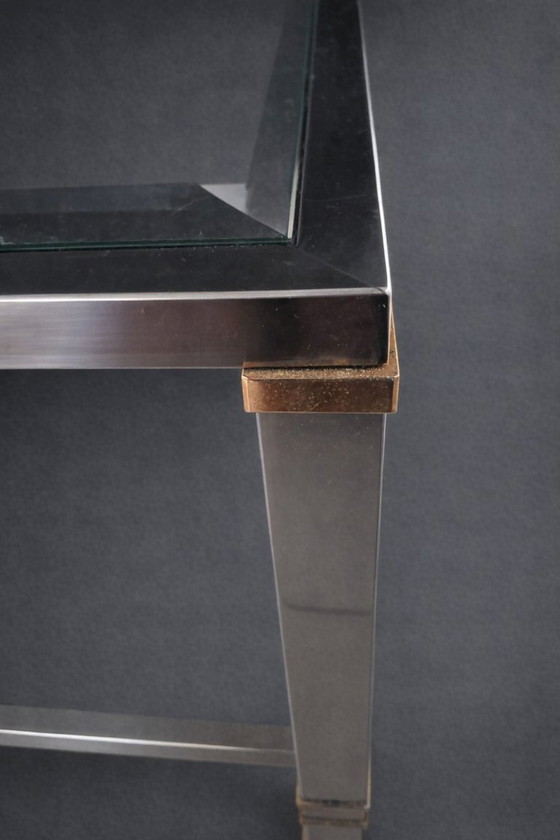 Image 1 of Table basse – laiton et verre facetté