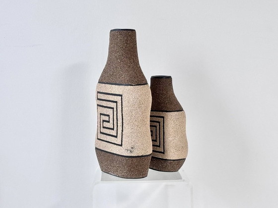 Katharina Eichler Vessel Sculpture, Nerikomi Ceramics, Unique Character, Vases, Brown, Modern (photo 8 of 11)