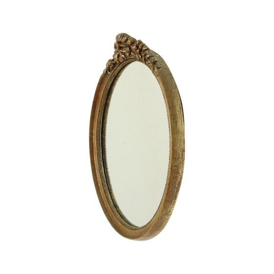 Image 1 of Oval Gold Leaf Gilded Mirror