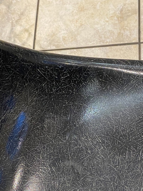 Image 1 of Sedia DSW, fibra nera, tassello nero, noce, Eames, Herman Miller, vintage 1950