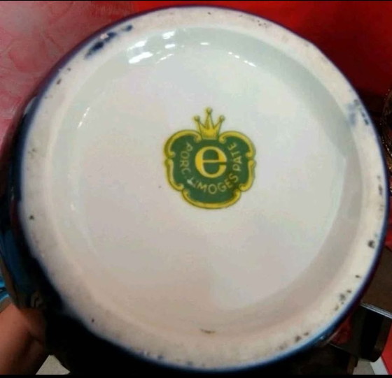 Image 1 of Cobalt blue Limoges porcelain vase