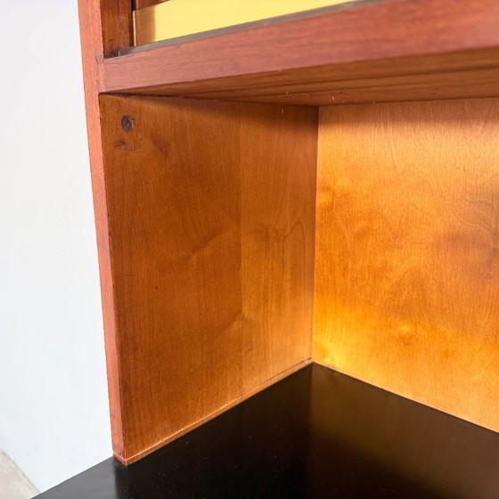 Vintage Duitse Apothekerskast In Mahonie | Mid-Century Modern – Opbergkast, Glass, Wood (photo 8 of 14)
