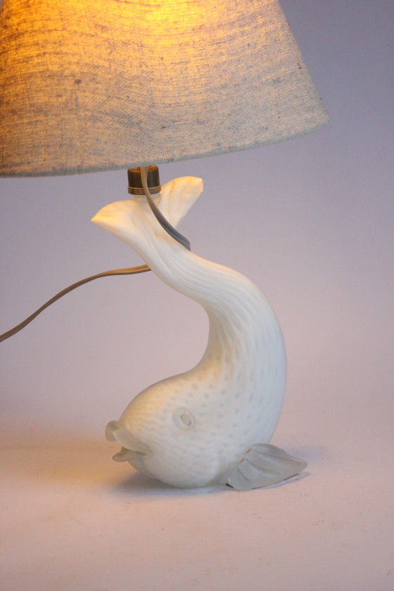 Image 1 of Visvormige Murano glazen tafellamp, Italië 1950
