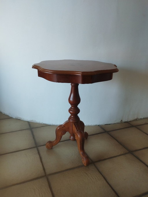 Mesa auxiliar con marquetería, mesa de vino, vintage
