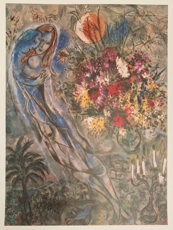 Image 1 of Marc Chagall: "Les Amoureuy en Gris" (Amore grigio). Firma sulla lastra.