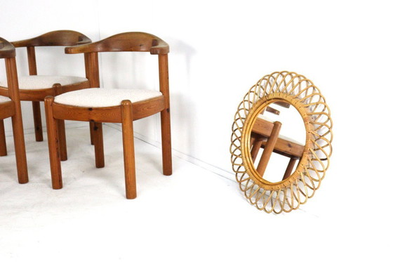 Image 1 of Franco Albini vintage rattan mirror