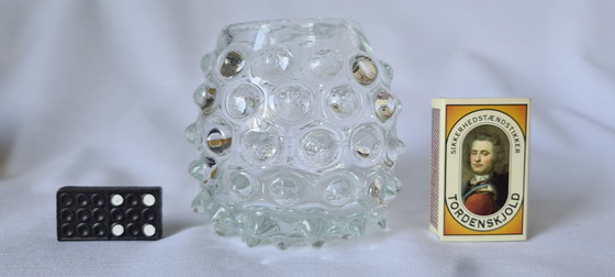 Vintage Murano Mid Century Bubble Glass Vase, Mouth-Blown, Heavy, Clear, 1960s/70s – Murano Glass (photo 13 of 14)