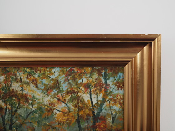 Image 1 of Peinture "The Forest Mill", design scandinave, années 1970, par C. May