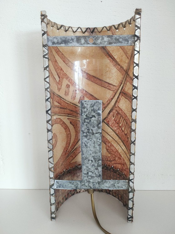 Image 1 of Lampada da parete unica in Washi/Rattan