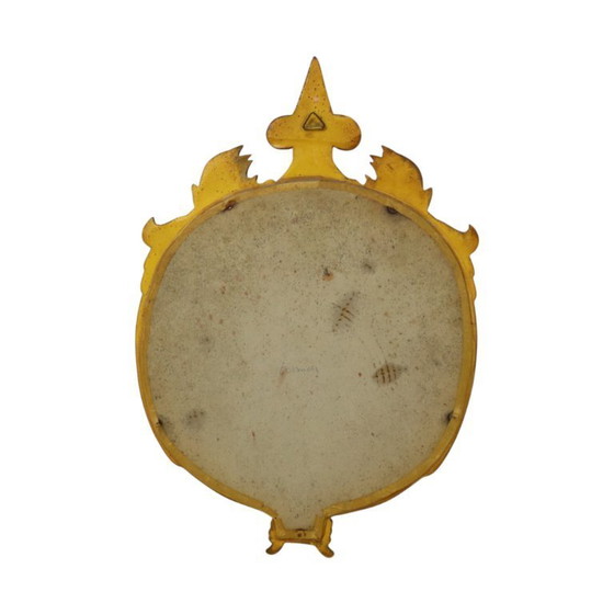 Image 1 of Espejo clásico con detalles dorados en pan de oro de 45 cm.
