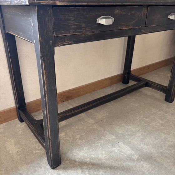 Image 1 of Black table with 2 drawers