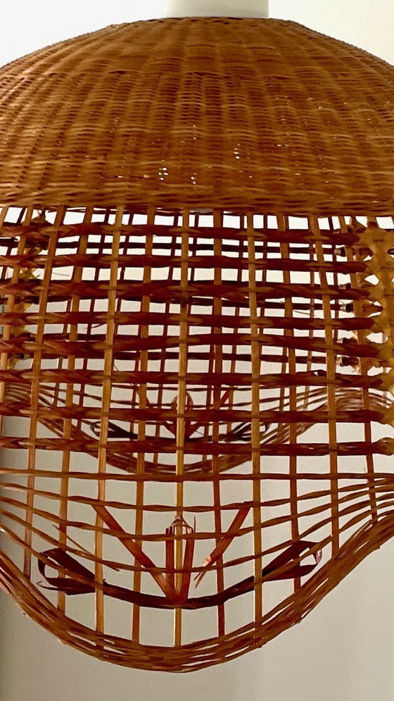 Image 1 of Hanglamp Bloem Osier Vintage Frankrijk