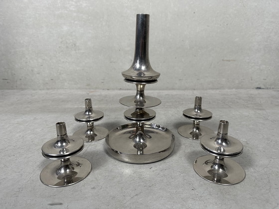 Image 1 of Candeliere modulare vintage &#39;cromato&#39; - STOFF Nagel BMG