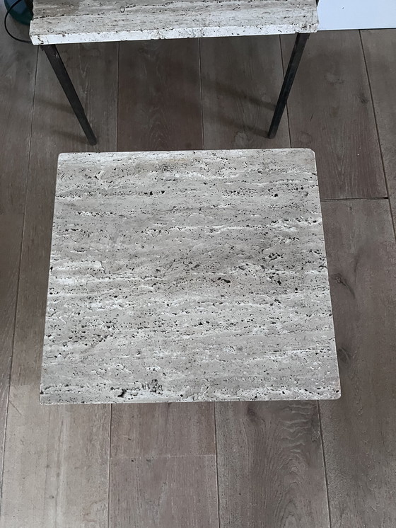 Image 1 of Travertin natuursteen set nid bijzettafeltjes