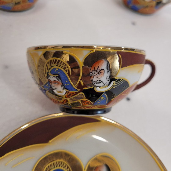 Image 1 of Juego de 6 para café o té, porcelana Satsuma, Nakasima, s. XX – Japón