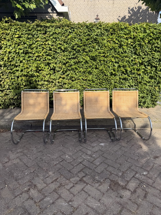 Juego de 4 sillas trineo Thonet MR10 originales – Marcel Breuer – ratán – Sillas de comedor, Wicker (photo 5 of 5)