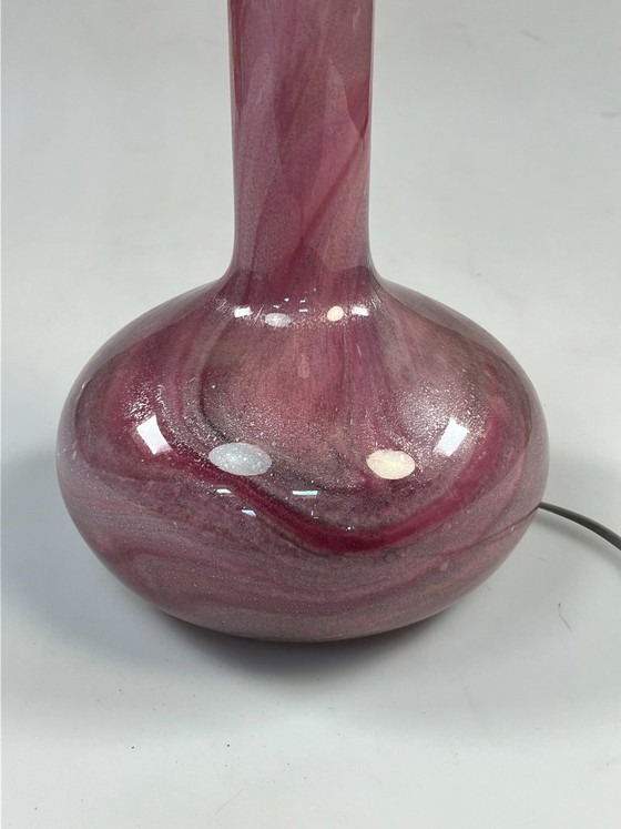 Image 1 of Vintage Danish Table Lamp, Purple Glass, Holmegaard Troll 2