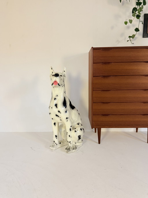 Vintage XXL ceramic Great Dane, Italy '60