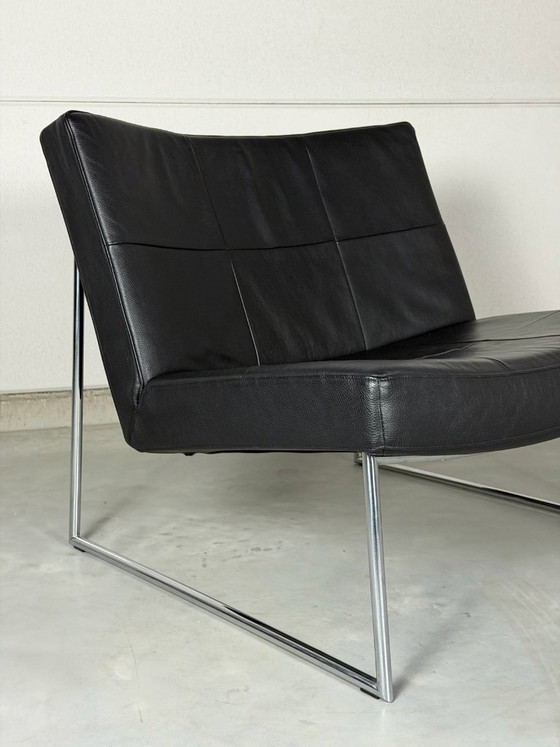 Harvink Hebbes Armchair - black leather, Chrome, Modern (photo 7 of 9)