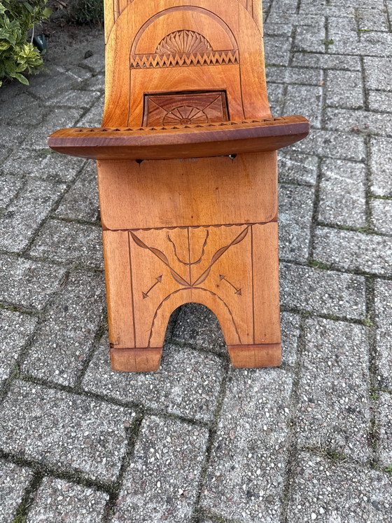 Image 1 of Houten vouwstoel vintage handgesneden 