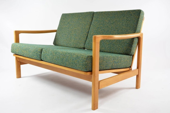 Image 1 of Mottled green BZ sofa