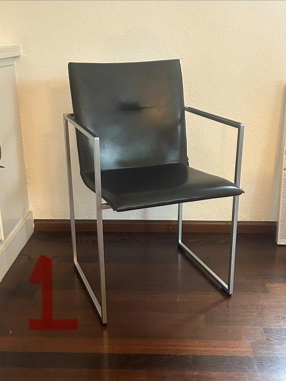 6x sedie design Arco Frame pelle nera 50x40x83 cm – Sedie da pranzo (photo 2 of 7)