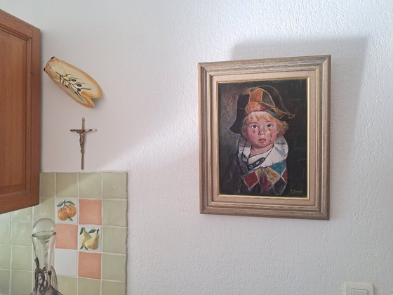 Image 1 of T.JUAN - Arlequin - Tableau d'artiste