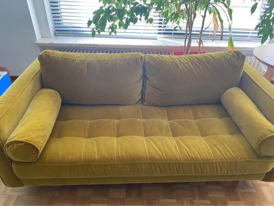 Image 1 of Gelbes Samtsofa
