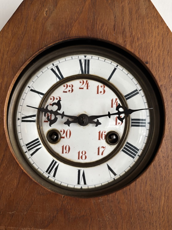Antike Wanduhr mit Pendel – Uhren, Metal, Wood (photo 3 of 6)