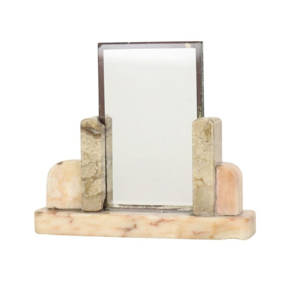 Pequeño marco de fotos Art Déco con cuadro de mármol y cristal con borde espejado. – Marcos de fotos, Marble (photo 13 of 14)