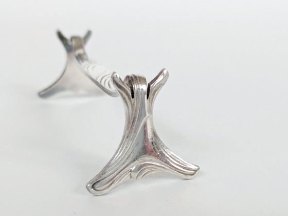 Image 1 of Lot de 6 repose-couteaux Christofle en métal argenté, décoration de table Art nouveau française