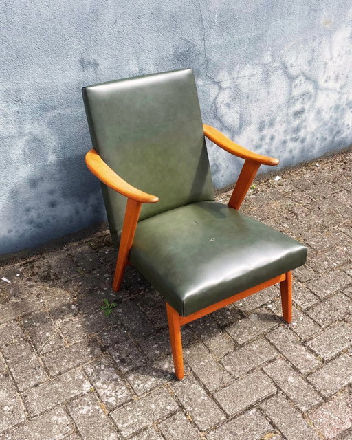 Vintage 1960s green Danish armchair