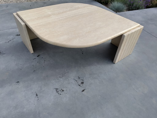 Travertine Teardrop Coffee Table