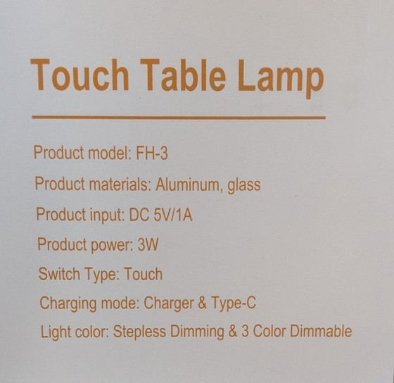 FANHAO FH-3 Oranje Touch Tafellamp, Tafellampen, Glas, Aluminium, Modern (foto 9 van 12)