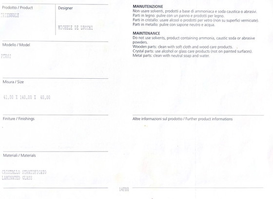 Image 1 of Banco Trienal de Italia de cristal / Michele De Lucchi