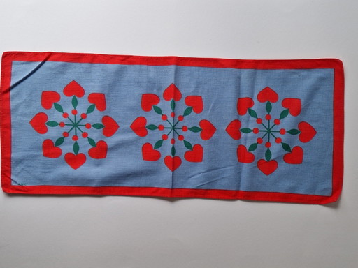 Camino de mesa navideño sueco vintage - Firmado