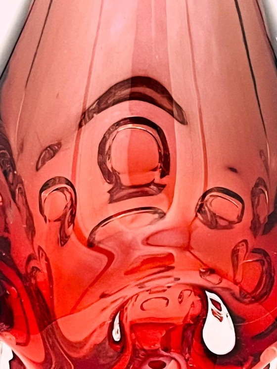 Image 1 of Retro sueco- Börne augustsson- Jarrón con huella digital - alto- rojo