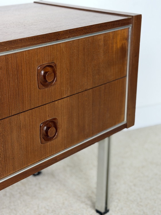 Credenza bassa vintage con 4 cassetti – anni '70 – Credenze, Wood (photo 9 of 13)