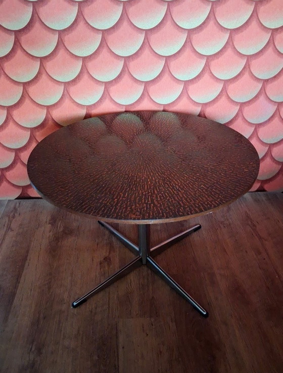 Image 1 of Scandinavian Brutalist coffee table with copper inlay 1960/1970