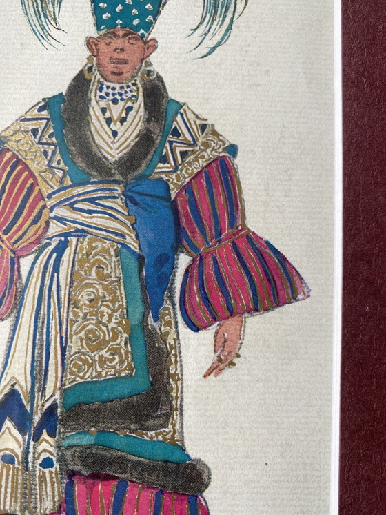 Image 1 of Leon Bakst 1927 Dibujo original - Traje de Barbizon