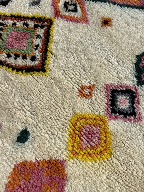 Image 1 of Handgemaakt Marokkaans Mrirt Wollen Vloerkleed 190x220 cm - Kleurrijk Boheems Berber Design