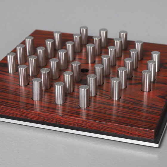 Image 1 of Juego de solitario en aluminio y palo rosa (palisandro).