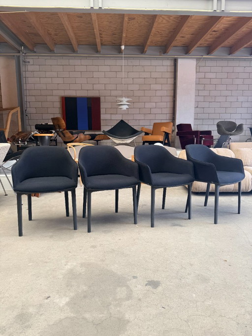Silla Vitra Softshell negra (Stock: 4) – eetkamerstoelen, Plastic, Textile