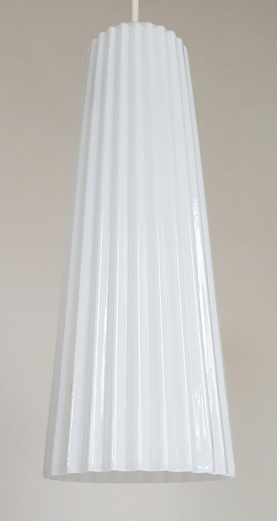 Image 1 of 2x Lamp - TYP T0712 - Opaline glas plissé - Ikea / 365+ Lunta 11