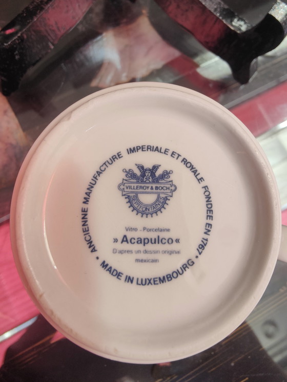 Image 1 of 6 piatti da fonduta in porcellana Acapulco Villeroy &amp; Boch anni '70