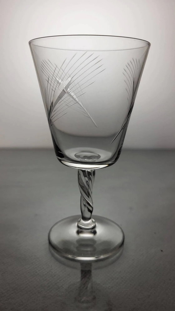 6 calici da vino in cristallo degli anni '60 (grano) – Bicchieri e caraffe, Crystal, Glass, Vintage (photo 5 of 7)