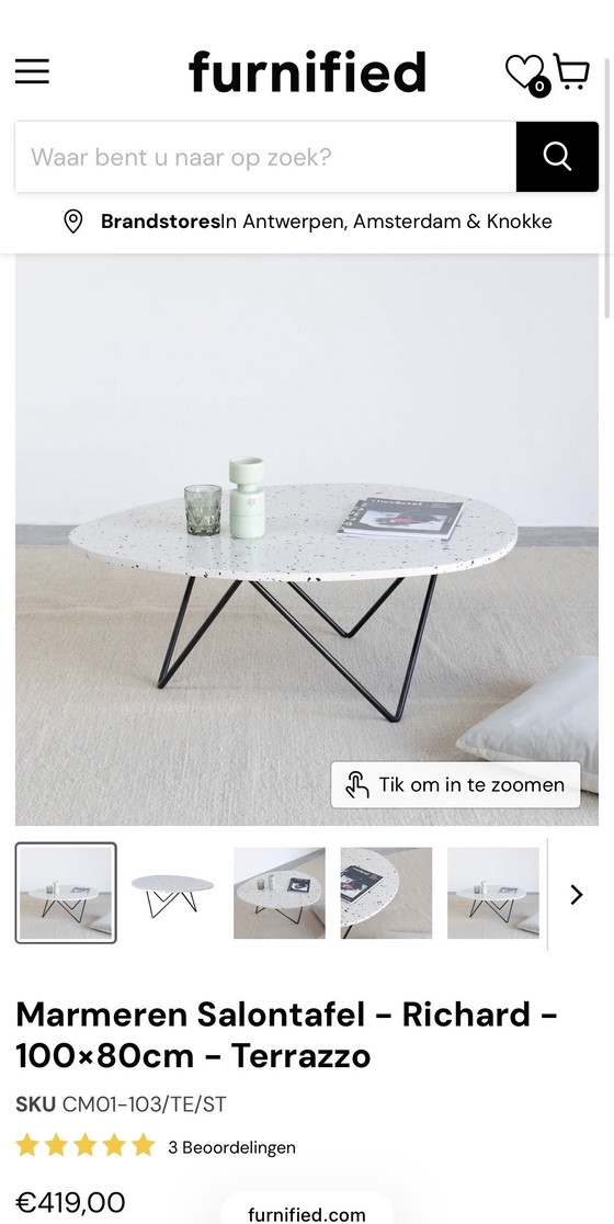 Image 1 of Table de salon meublée Richard Terrazzo