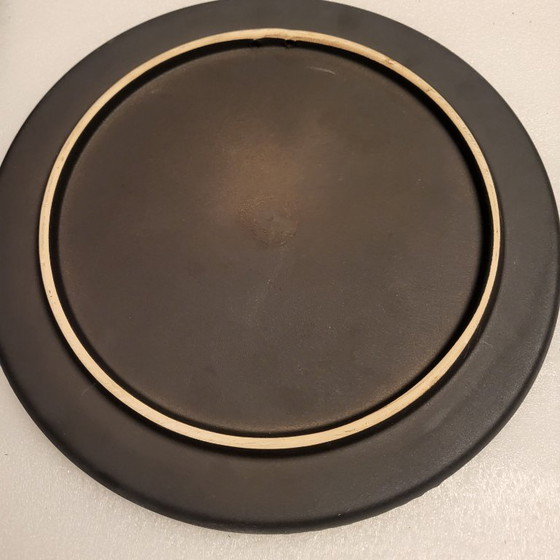 Image 1 of Cornice rotonda, targa in ceramica smaltata con rilievo, Rusha Art, anni '60-'70, Germania