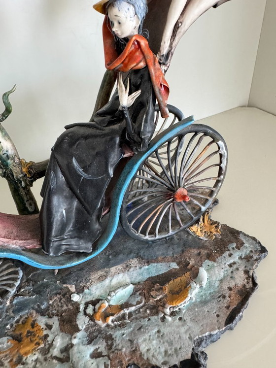 T. Morello "La Dama e il Cocchiere" (Die Dame und der Kutscher), Bildhauerei, Keramik, Andere, Braun (Foto 5 von 15)